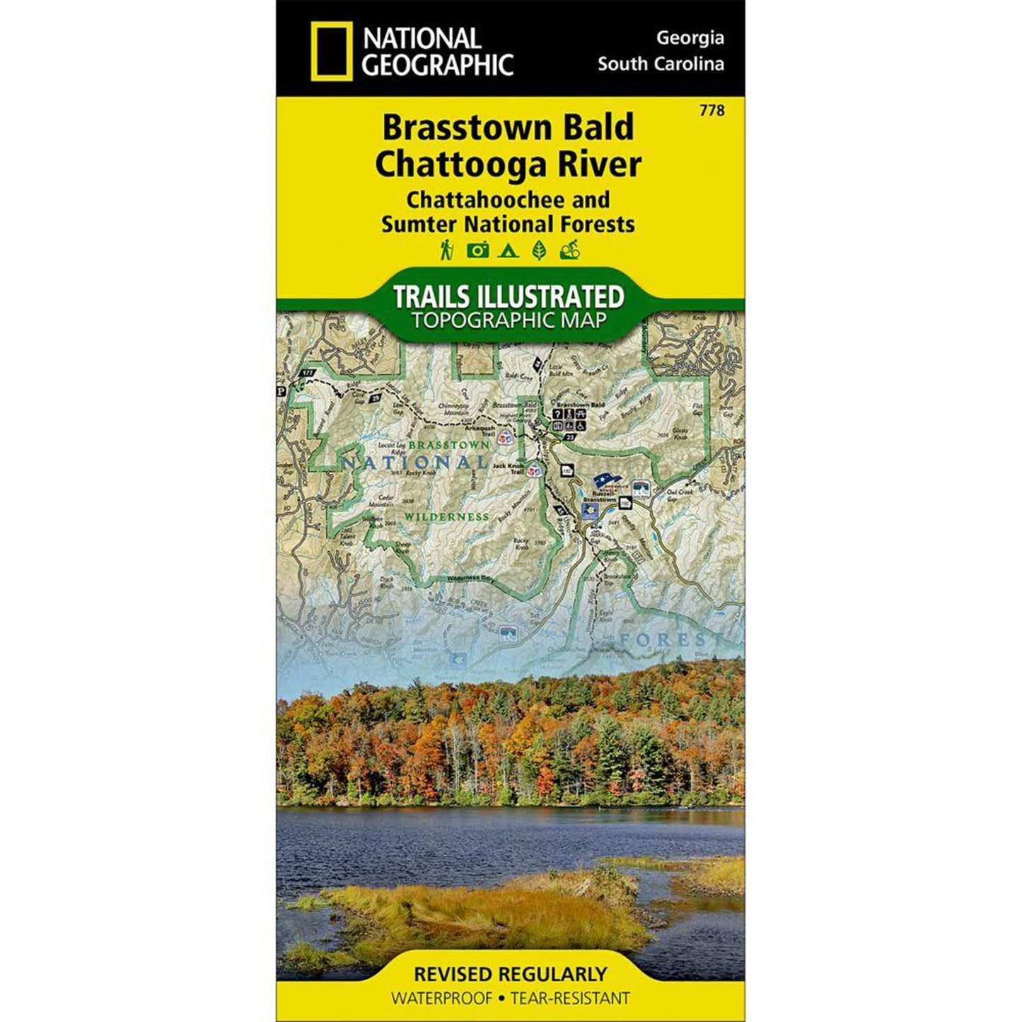 Brasstown Bald/Chattooga River, Chattahoochee and Sumter National Forests Trail Map Big Adventure Outfitters
