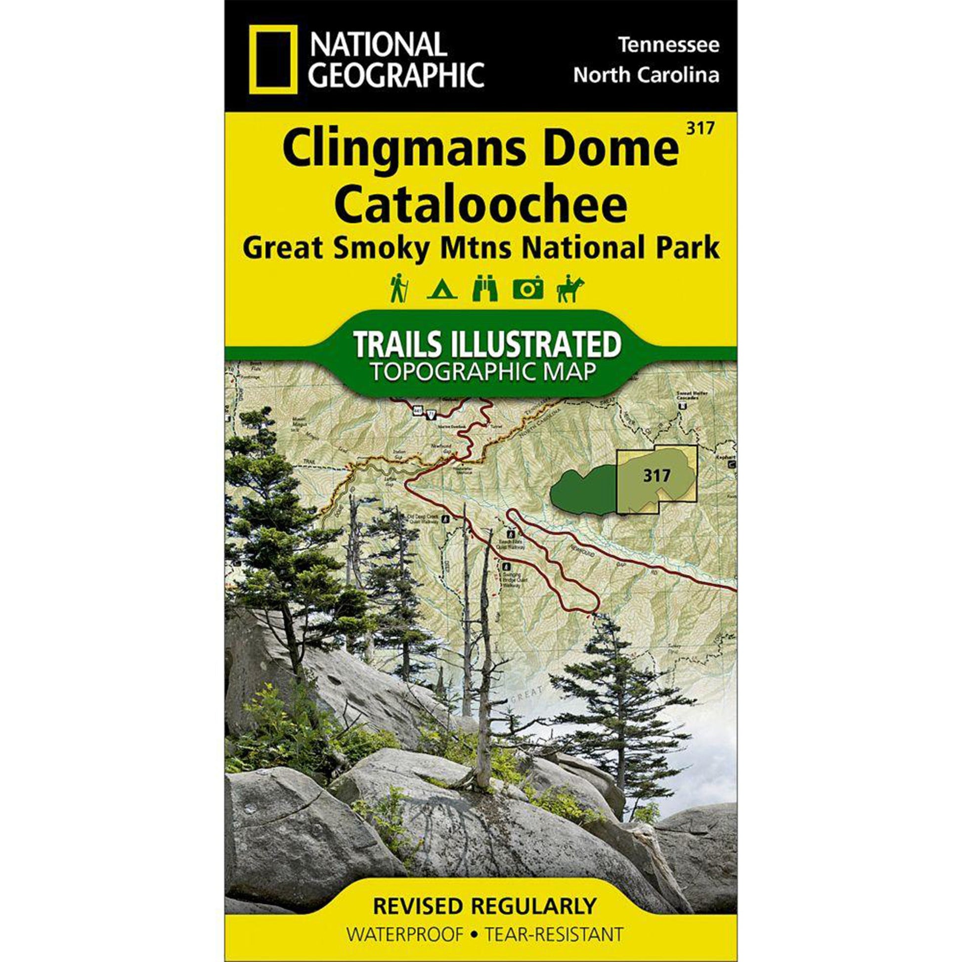 Clingmans Dome, Cataloochee: Great Smoky Mountains National Park Trail Map Big Adventure Outfitters