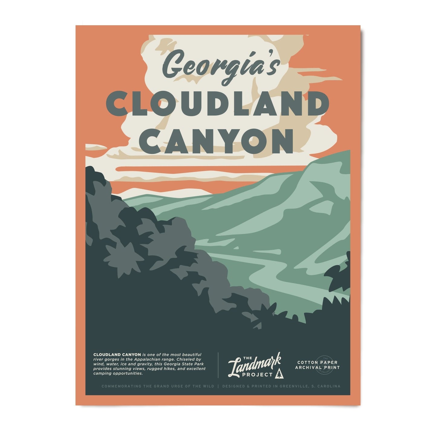 Cloudland Canyon Poster Big Adventure Outfitters