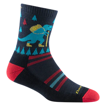 Kids Ty-Ranger-Saurus Micro Crew Lightweight Hiking Sock Big Adventure Outfitters